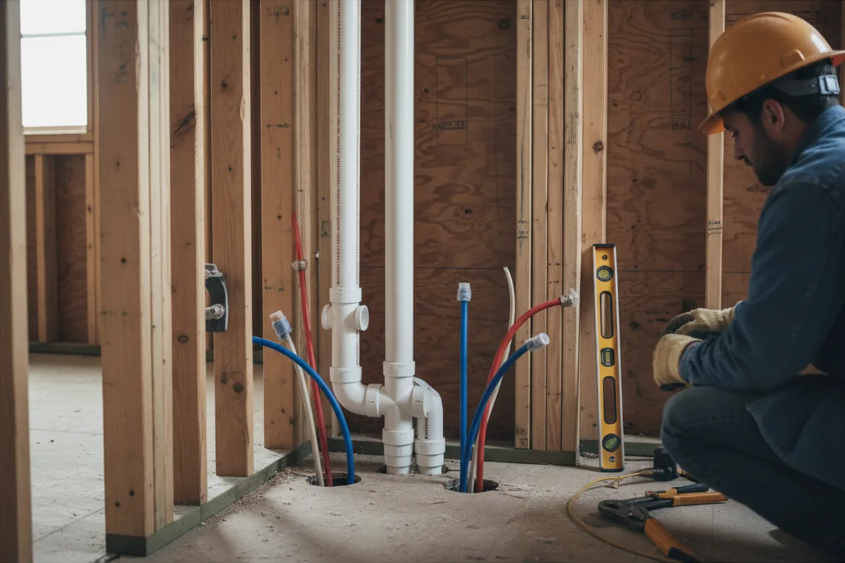 Drain and supply rough-in during Toilet Repair and Installation in Secaucus