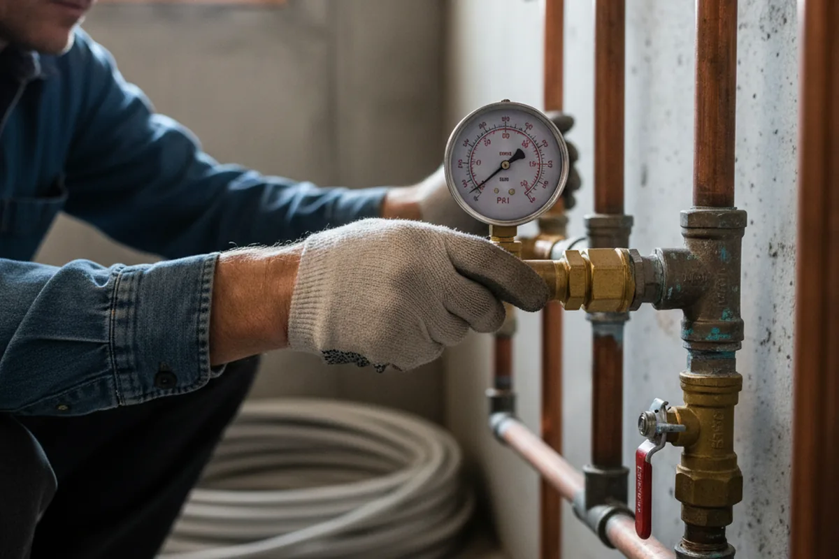 Pressure testing a repaired line during Water Line Repair in Secaucus